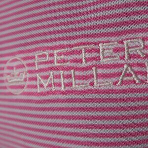 Peter Millar Pink Striped Performance Polo (L) ⛳️